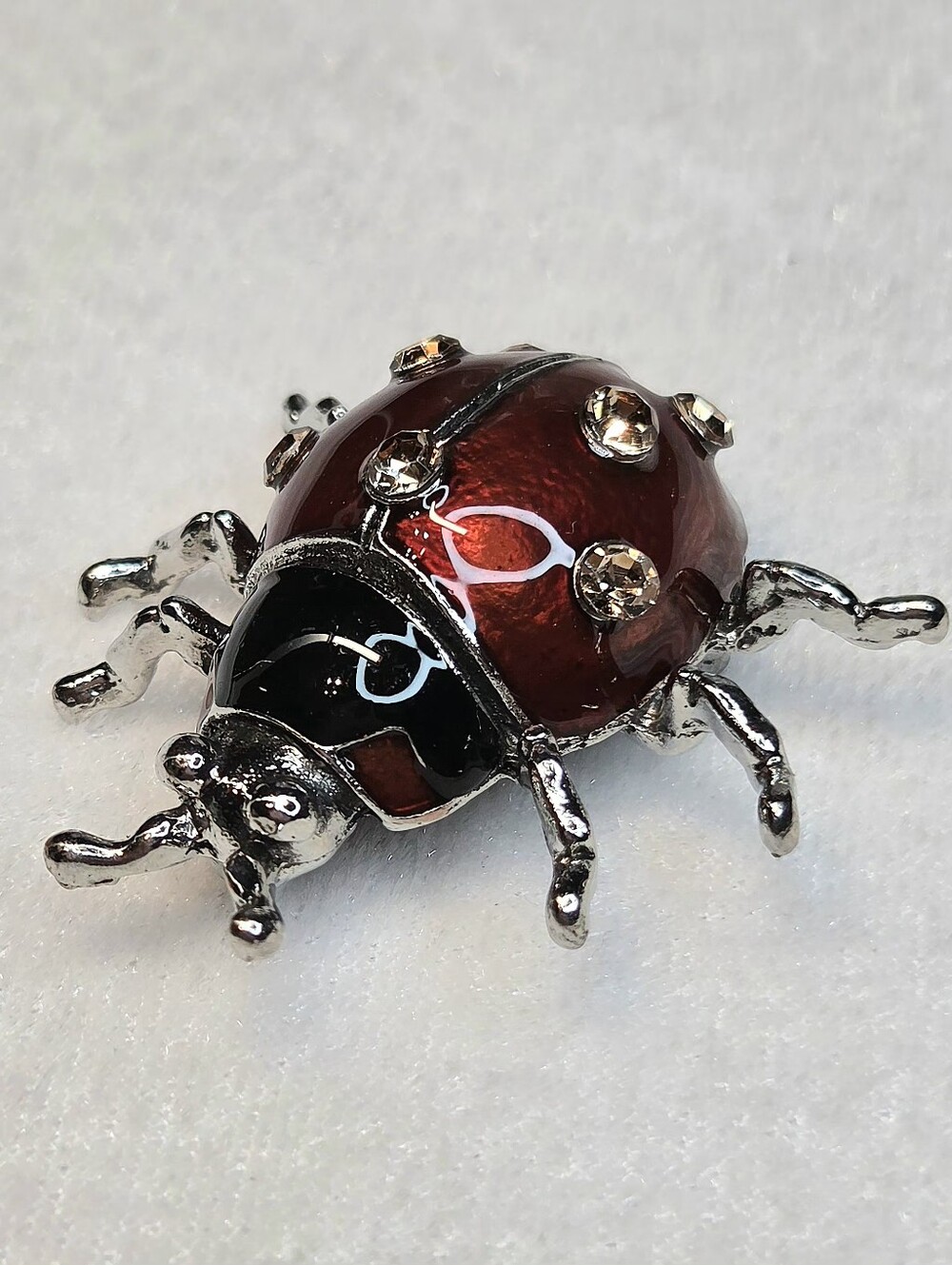 New Vintage-style Rhinestone Ladybug Brooch /  Pin